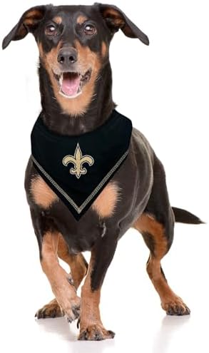 Pets First NFL New Orleans Saints TIE Bandana, Size Small/Medium. Dog Bandana Scarf Bib for Pet Cat Dog. The Ultimate Game-Day, Party Bandana