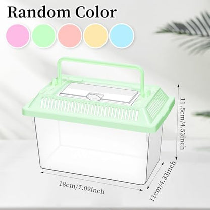 12 PCS 7"×4.3"x4.3" Large Plastic Reptile Terrariums Carrier Cage Snake Breeding Box Hatching Container Clear Fish Tank with Ventilated Lid for Spider, Tarantula, Hermit Crab, Lizard, Turtle