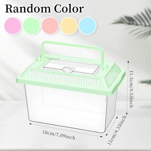 12 PCS 7"×4.3"x4.3" Large Plastic Reptile Terrariums Carrier Cage Snake Breeding Box Hatching Container Clear Fish Tank with Ventilated Lid for Spider, Tarantula, Hermit Crab, Lizard, Turtle
