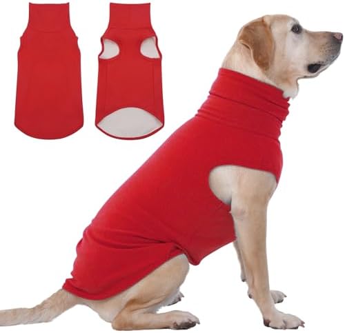 IECOii XXXL Dog Sweater - Snug Dog Turtleneck Sweater, Red,XXX-Large