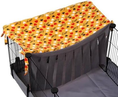 NAPLORD Guinea Pig Hideout, Guinea Pig Fleece Forest,1x2 C&C Fleece Forest for Guinea Pigs, Hedgehog, Bunny,Small Pets