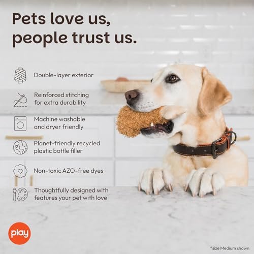 P.L.A.Y. Cute Plush Dog Toys - Fast Food Themed Durable Giggle Chew Toy, Great for Puppies & Small, Medium, Large Dog - Machine Washable, Recycled Materials (American Classic Fried Chicken, X-Small)