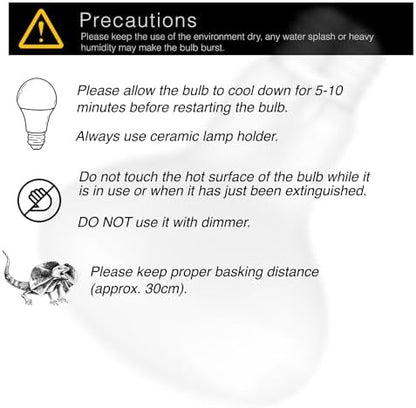 Reptile Heat Bulb Lamp, 2-Pack 75W Daylight Basking Spot, Bearded Dragon/Turtle/Lzard/Gecko Light Bulb, UVA Heat Lamp, Basking Light for Reptiles