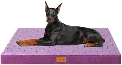 Patas Lague Orthopedic Large Dog Bed Washable Pet Crate Mat 56''X40'' Purple
