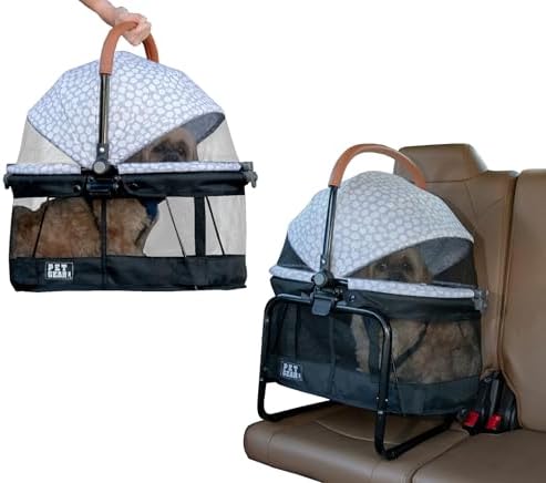 Pet Gear No-Zip View 360 Pet Carrier & Car Seat, 20", Spotted White