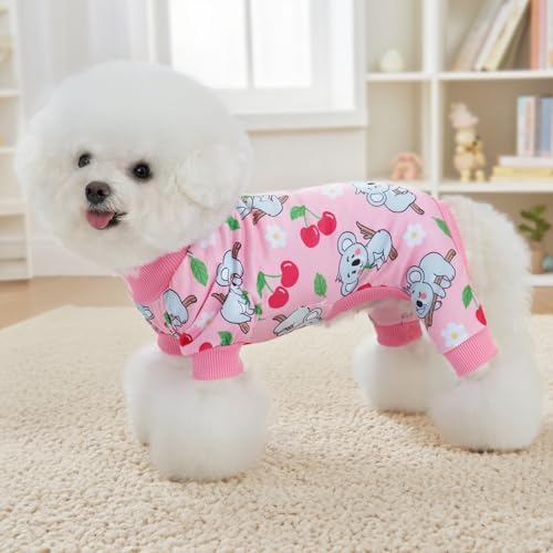 XPUDAC 4 Pack Dog Pajamas for Small Dogs Soft Puppy Clothes Pet Outfits, XL
