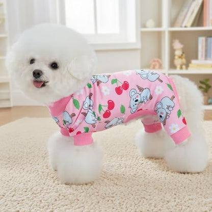 XPUDAC 4 Pack Dog Pajamas for Small Dogs Soft Puppy Clothes Pet Outfits, L
