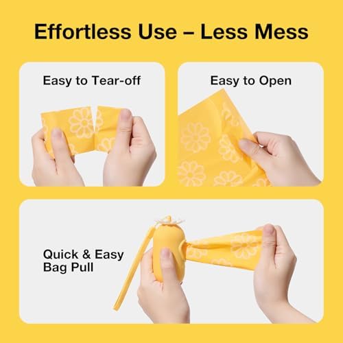 VETRESKA Dog Poop Bag Dispenser with Daisy Scented Waste Bags, 105 Counts