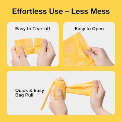 VETRESKA Dog Poop Bag Dispenser with Daisy Scented Waste Bags, 105 Counts