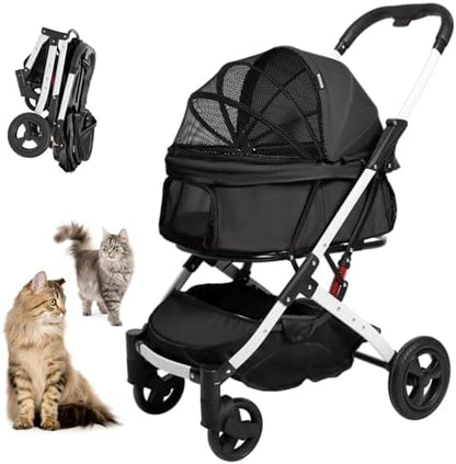 Pet Stroller for Small Dogs and Cats, Black