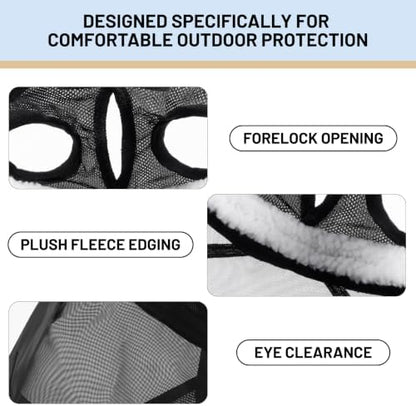 UV Fly Mask for Horses Without Ears, Removable Nose, Medium