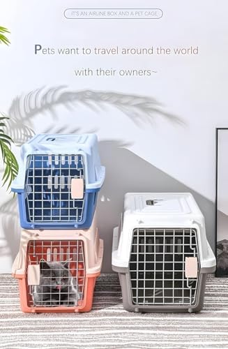 Pets Carrier,Kennel, 23in,Long,Hard-Sided,for Small Dog/Cat up to 20 lb,Suit for Airline/Road Travel (Blue, Large)