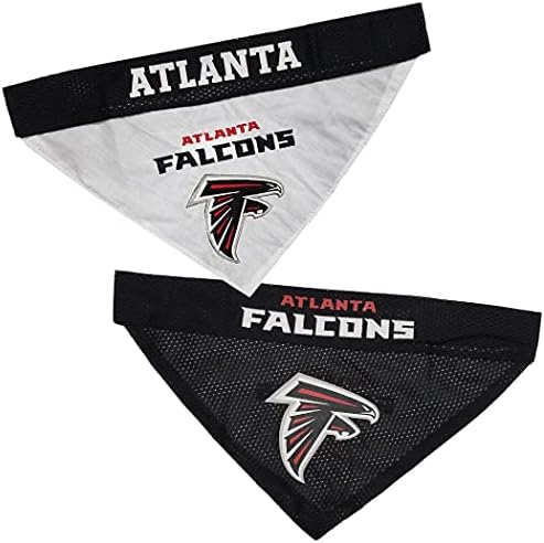 Pets First NFL DOG BANDANA - ATLANTA FALCONS REVERSIBLE PET BANDANA. 2 Sided Sports Bandana with a PREMIUM Embroidery TEAM LOGO, Small/Medium. - 2 Sizes & 32 NFL Teams available