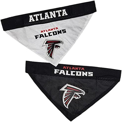 Pets First NFL DOG BANDANA - ATLANTA FALCONS REVERSIBLE PET BANDANA. 2 Sided Sports Bandana with a PREMIUM Embroidery TEAM LOGO, Small/Medium. - 2 Sizes & 32 NFL Teams available