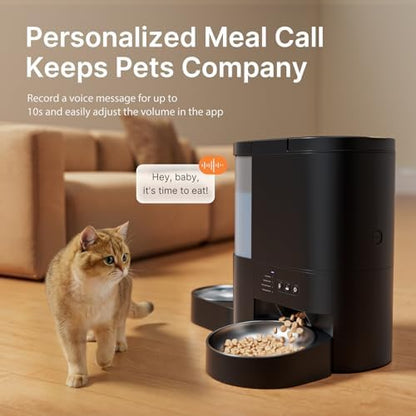 Automatic Cat Feeder and Water, 5G WiFi App Control Cat Dry Food Dispenser