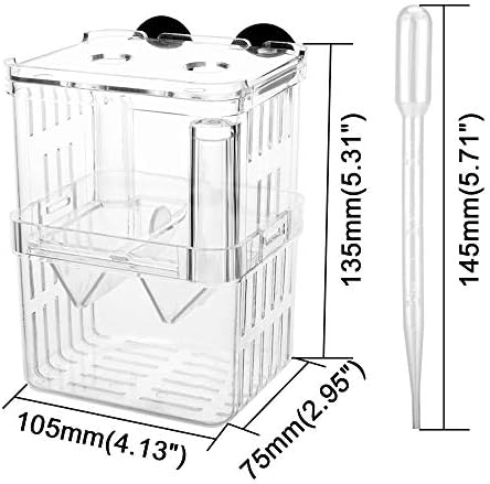 Senzeal Aquarium Fish Breeder Box Plastic Fish Isolation Breeding Box Hatching Incubator Box for Baby Fishes Shrimp Clownfish Guppy