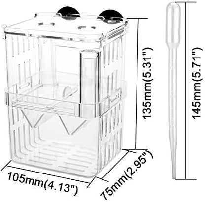 Senzeal Aquarium Fish Breeder Box Plastic Fish Isolation Breeding Box Hatching Incubator Box for Baby Fishes Shrimp Clownfish Guppy