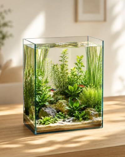 5 Gallon Vertical Rimless Fish Tank, Ultra-Clear Glass Aquarium
