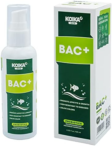 KOIKA BAC+ Aquarium Probiotics for Fish & Shrimp – High-Density Beneficial Bacteria, Immunity Boosting, Disease Resistance & Digestive System Support (105ml)