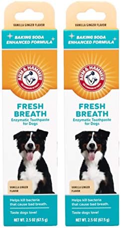 Arm & Hammer Fresh Breath Enzymatic Dog Toothpaste, Vanilla, 2.5 Oz, 2-Pack