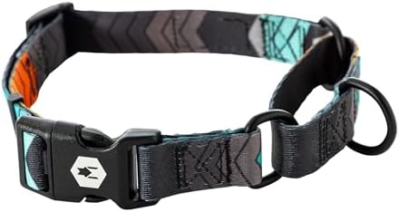 Wolfgang Heavy Duty Martingale Dog Collar with Quick Release Nylon Buckle for Walking & Training, ChevTech Print, Medium