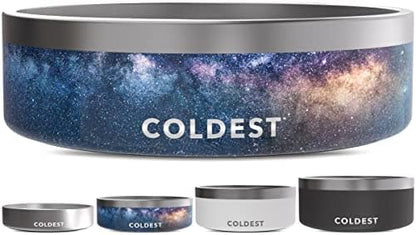Coldest Dog Bowl - Anti Rust Metal, Non Slip, 3 Layers Insulated Stainless Steel Dog Bowls - Spill Proof & Heavy Duty - Water Bowl for Dogs, Cats & Pets, Dish Washer Safe (42 oz, Into The Beyond)
