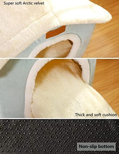BXEBUI Dog House Indoor Memory Sponge, Foldable Dog House Kennel Bed Mat with Cushion for Small Medium Large Dogs Cats, Winter Warm Cat Nest Puppy Cave Sofa Pet Products (Small)