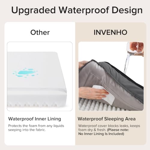 INVENHO Orthopedic Extra Large Dog Bed, XXL Waterproof Dog Sofa, Egg-Crate Foam Couch with Washable Removable Cover, Waterproof Lining and Nonskid Bottom