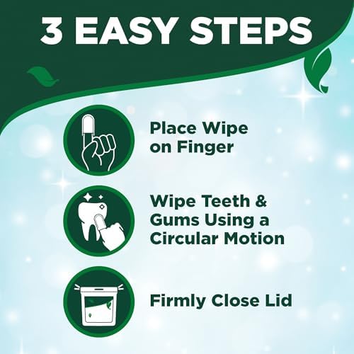 Vet's Best Finger Dental Wipes for Dogs & Cats–Oral Care Wipes for Teeth Cleaning, Fresh Breath, and Tartar Control – Gentle Finger Pads for Pet Dental Hygiene and Plaque Removal,50 Count(Pack of 2)