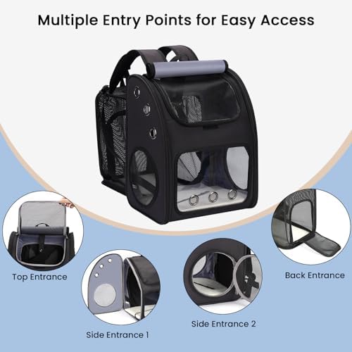 Expandable Cat Backpack Carrier for Small Cats & Pets Up to 18 lbs