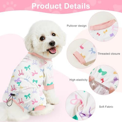 Bienbee Dog Pajamas, 4 Pack Adjustable Onesies for Small to Large Dogs S