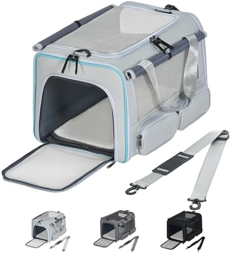 Cat Carrier for Pets up to 15 lbs, Soft-Sided Collapsible Pet Carrier