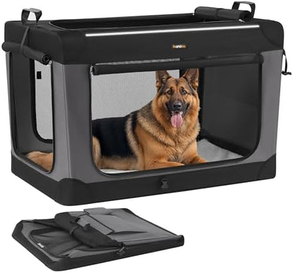 Feandrea Collapsible Dog Crate, Portable Oxford Fabric Pet Carrier, 42-Inch