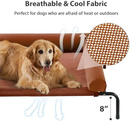 RRPETHOME Large Elevated Cooling Cot, Portable Outdoor Raised Dog Bed