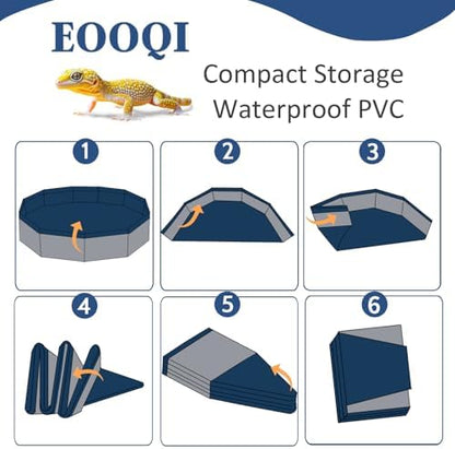 Eooqi Foldable Bearded Dragon Bathtub, Gray 19 x 3.5 in Pet Bath Pool
