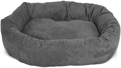 Majestic Pet Suede Calming Dog Bed, 24 Inch Small, Round, Washable, Gray