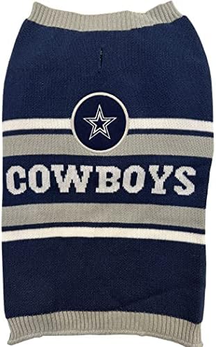 NFL Dallas Cowboys Dog Sweater, Size Extra Small. Warm and Cozy Knit Pet Sweater with NFL Team Logo, Best Puppy Sweater for Large and Small Dogs
