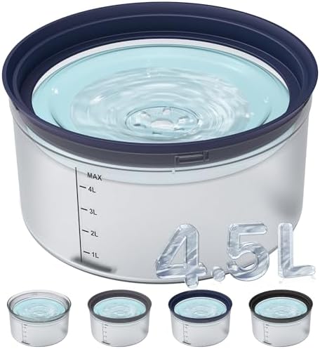Decflow 1.2Gal No Spill Dog Water Bowl with Slow Drinking Feeder