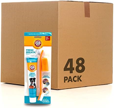 Arm & Hammer Enzymatic Dog Dental Care Kit, Chicken Flavor, 2.5 Oz, 48-Pack
