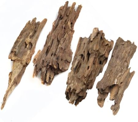 emours Driftwood Branches Reptiles Aquarium Decoration Assorted Size,(5.5-8 inch in Length),4 Pieces (Shrimp Wood)