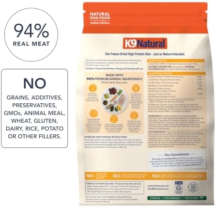 K9 Natural - Freeze Dried High Protein Grain-Free Dog Food Or Topper