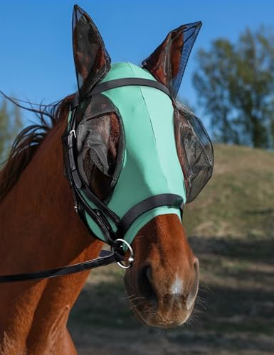 Horse Fly Mask with Ears, Fly Mask for Horses, Breathable Mesh