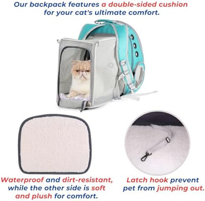 Lollimeow Cat Carrier Backpack, Expandable Bubble Pet Carrier for Cats and Small Dogs, Airline Approved Travel Backpack for Hiking, Walking & Outdoor Adventures - Supports up to 14 lbs