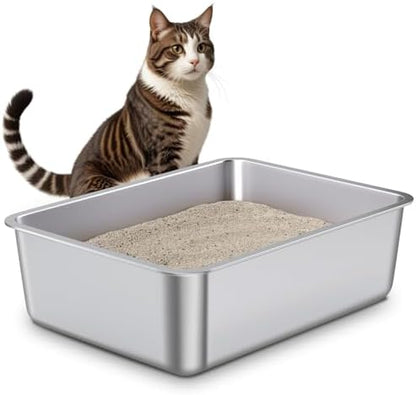 Stainless Steel Litter Box,Metal Cat Litter Box,Medium Cat Litterbox