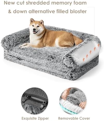EHEYCIGA Foldable XXL Dog Bed for Large Sized Dog - 54x38x7.5, Faded Black