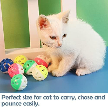 PET SHOW 20 Pack Cat Toys Balls with Bell Inside for Indoor Cats Kitten