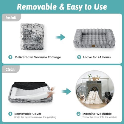 COZY KISS Orthopedic Large Dog Bed, Washable Pet Bed