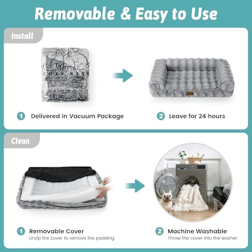 COZY KISS Orthopedic Dog Beds with Removable Washable Cover