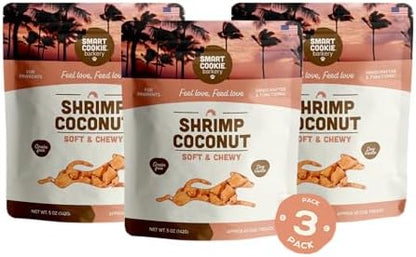Smart Cookie Healthy Soft Dog Treats - Shrimp & Coconut - Grain Free Limited Ingredient Training Treats for Dogs with Sensitive Stomach & Allergies, Natural Novel Protein, Made in the USA (5oz.)