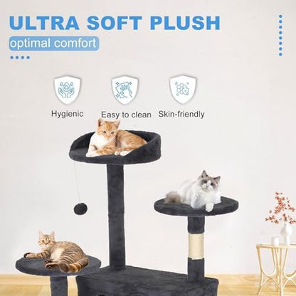 FDW | 62" Cat Tree Tower | Dark Gray | Multi-Level Indoor Activity Center